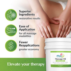 PURA 1st Wellness massage oil skin hydration and restoring feel during sessions