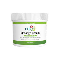 PURA 1st Wellness massage cream jar offers a smooth glide for deep tissue work