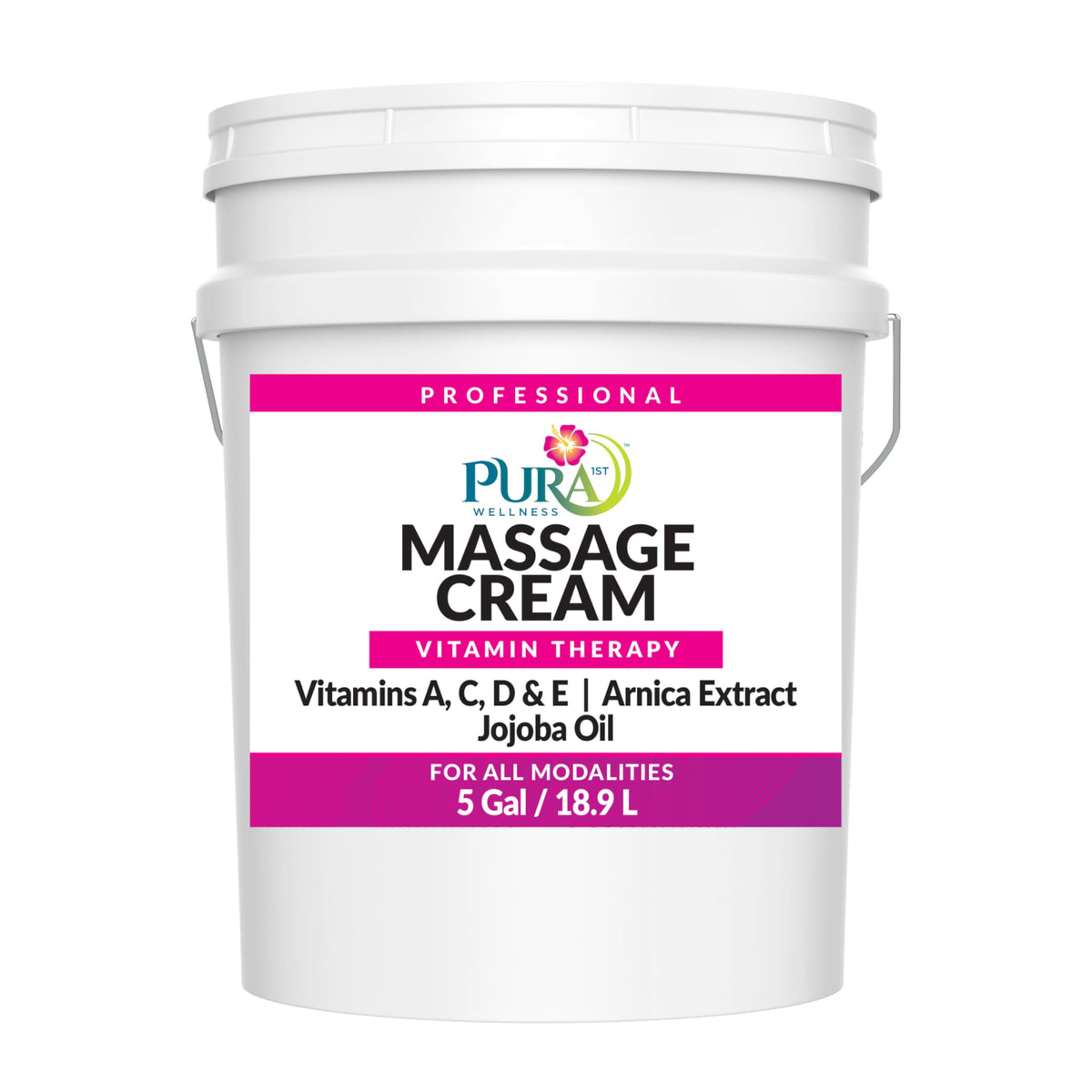 PURA 1st Wellness therapy cream bottle 128oz for professional massage applications.