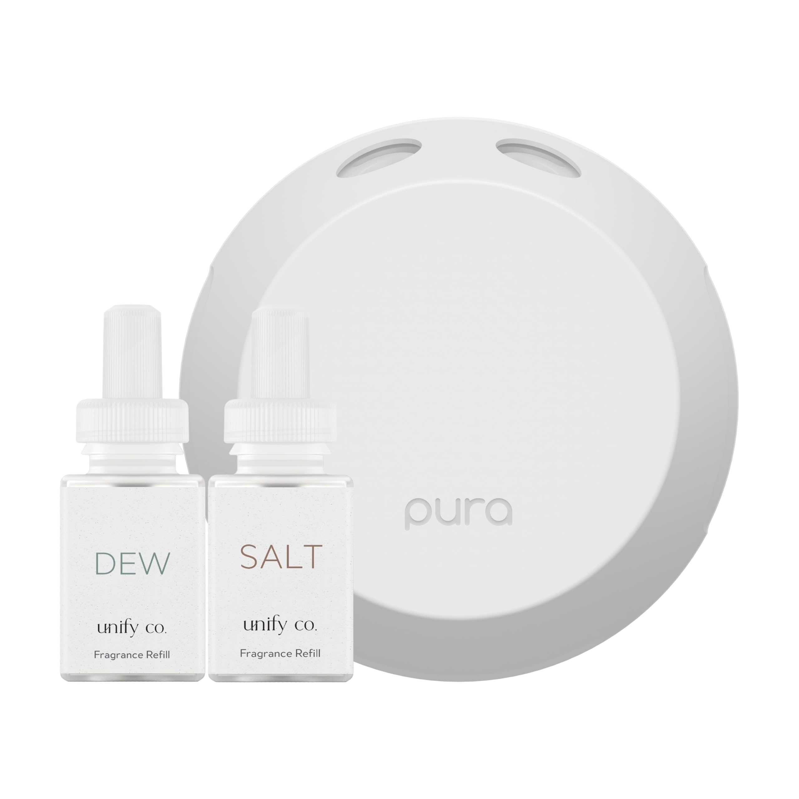 Pura 4 diffuser with Dew refill shown in square box, ready to personalize ambiences