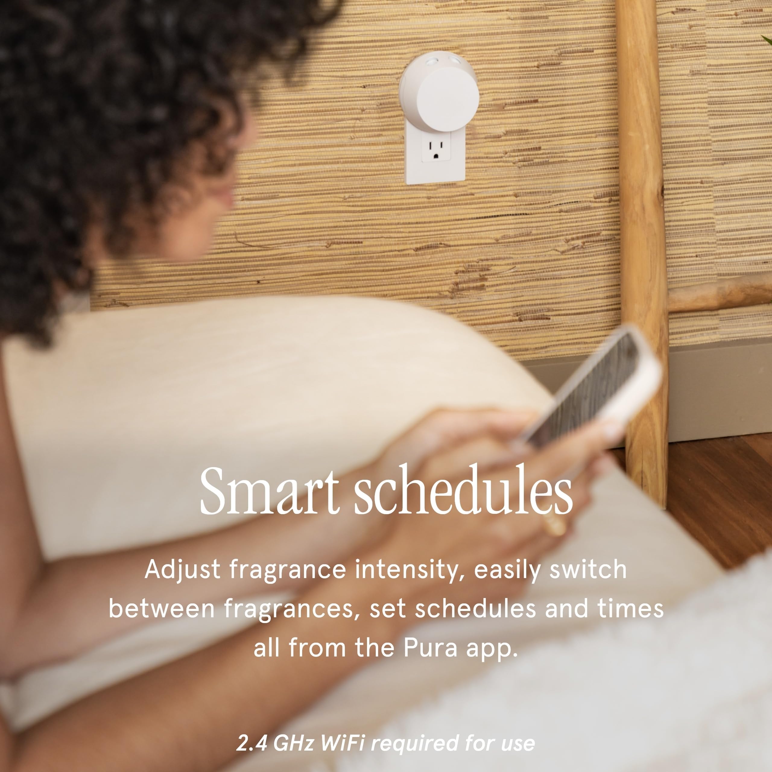 Pura adaptive diffusion technology adjusts scent with room temperature.