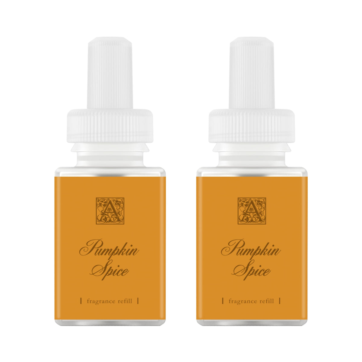 Pura Aromatique pumpkin spice refill: 2-pack front view for long-lasting home fragrance.