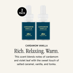 Pura Cardamon Vanilla diffuser in-room scene promotes a calming, sleep-friendly atmosphere.