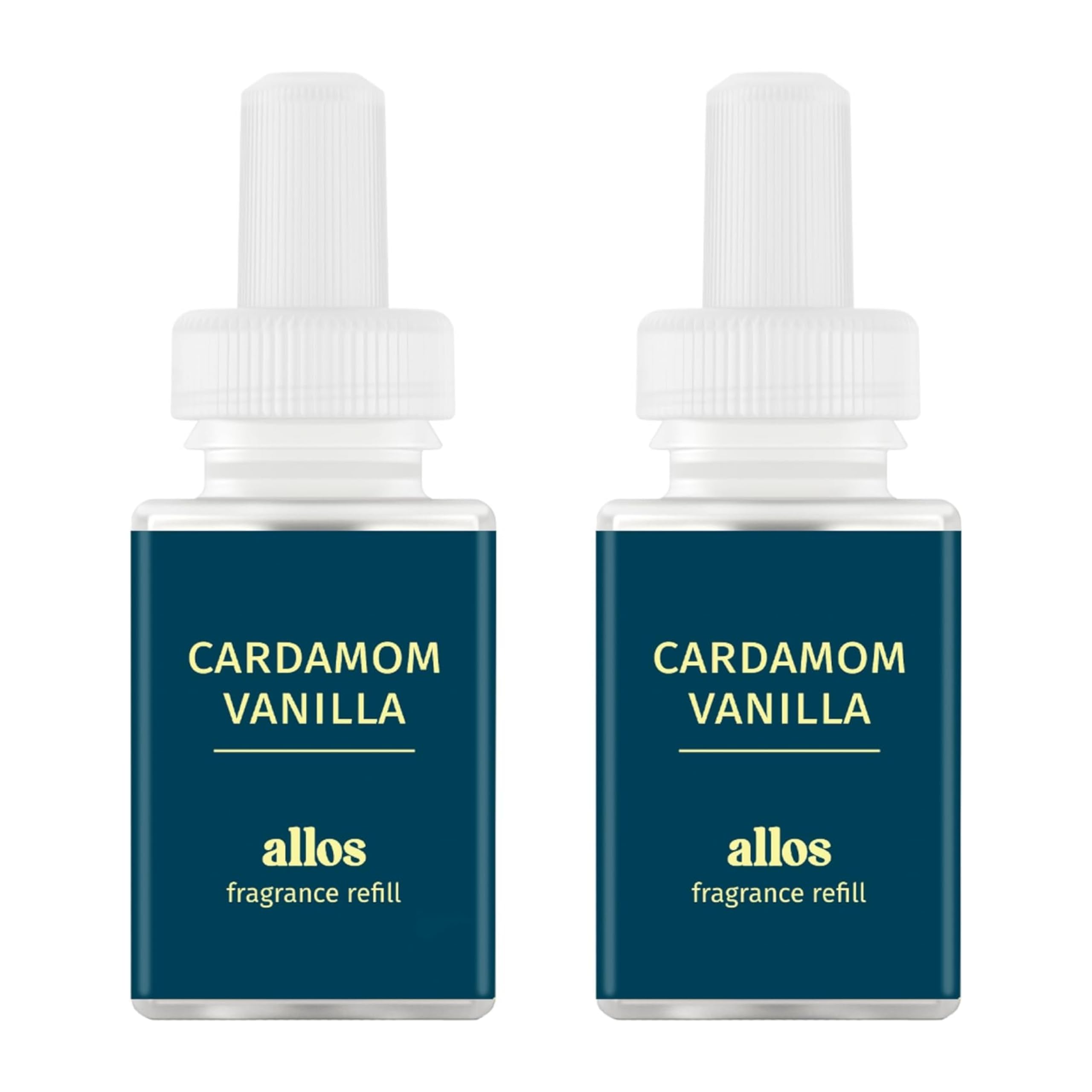 Pura Cardamon Vanilla refill bottle highlights long-lasting fragrance for up to 120 hours.