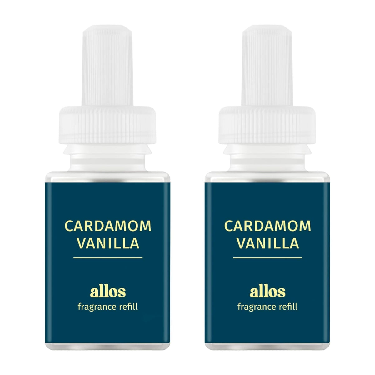 Pura Cardamon Vanilla refill bottle highlights long-lasting fragrance for up to 120 hours.