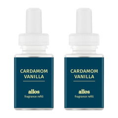 Pura Cardamon Vanilla refill bottle highlights long-lasting fragrance for up to 120 hours.