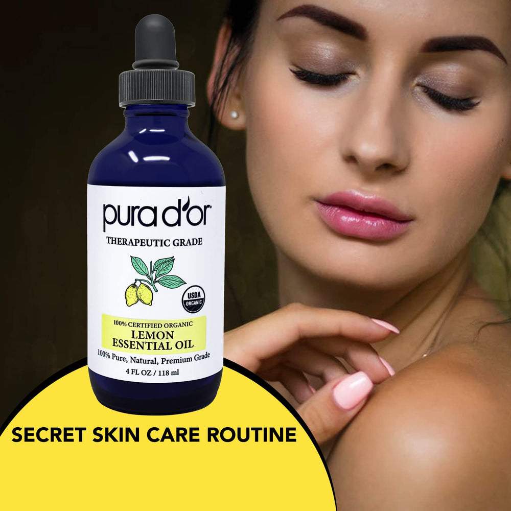 PURA D'OR Aceite de limón para cuidado ligero de piel y cabello.
