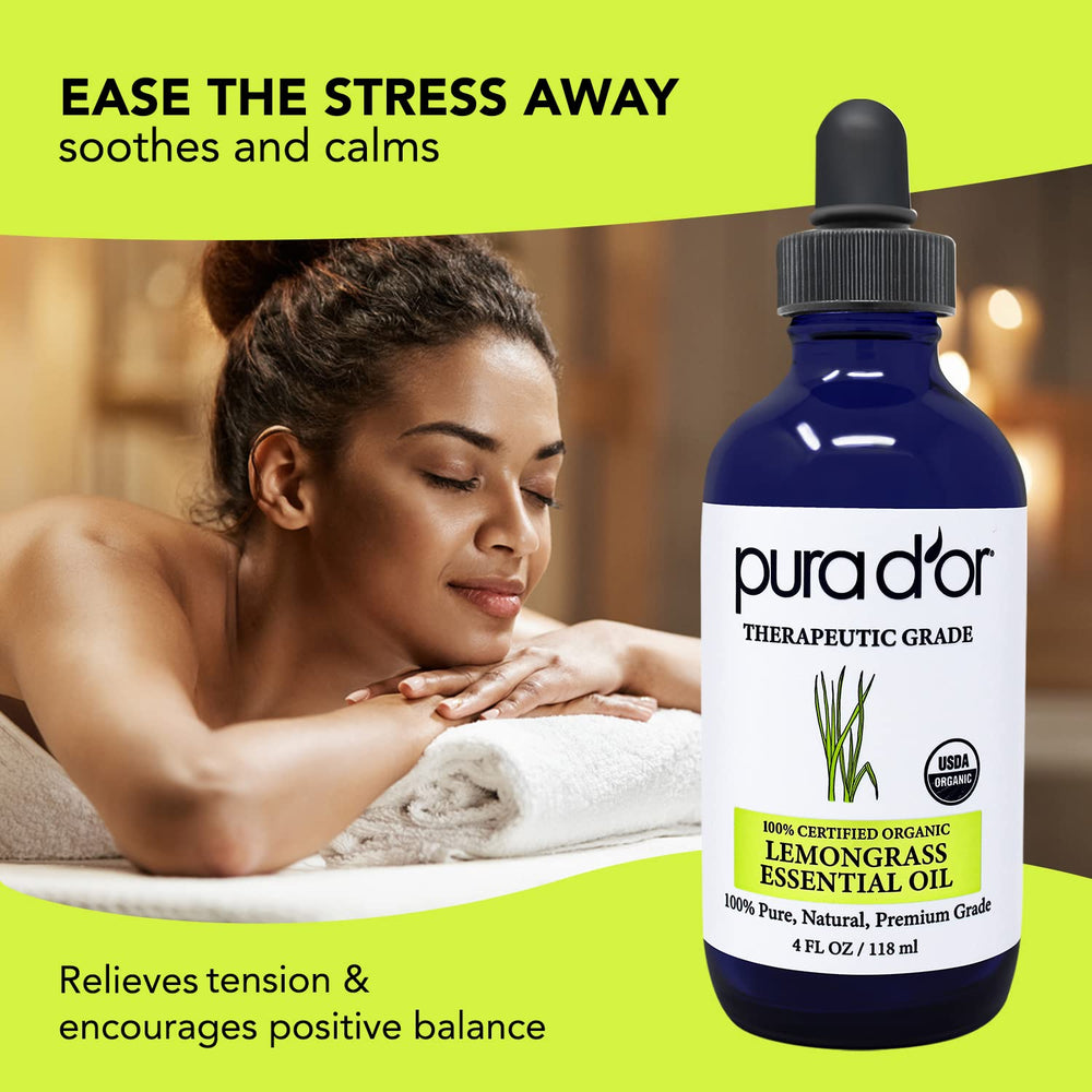 PURA D'OR lemongrass oil in hair care for shine and vitality