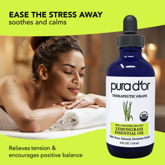 PURA D'OR lemongrass oil in hair care for shine and vitality
