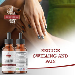 Pura Herba alcohol-free myrrh tincture dropper for a clean daily option.