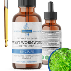 Pura Herba Organic Sweet Wormwood Drops bottle ready for daily gut balance.