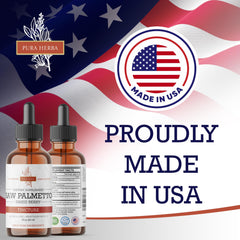 Pura Herba Saw Palmetto tincture being added to water.