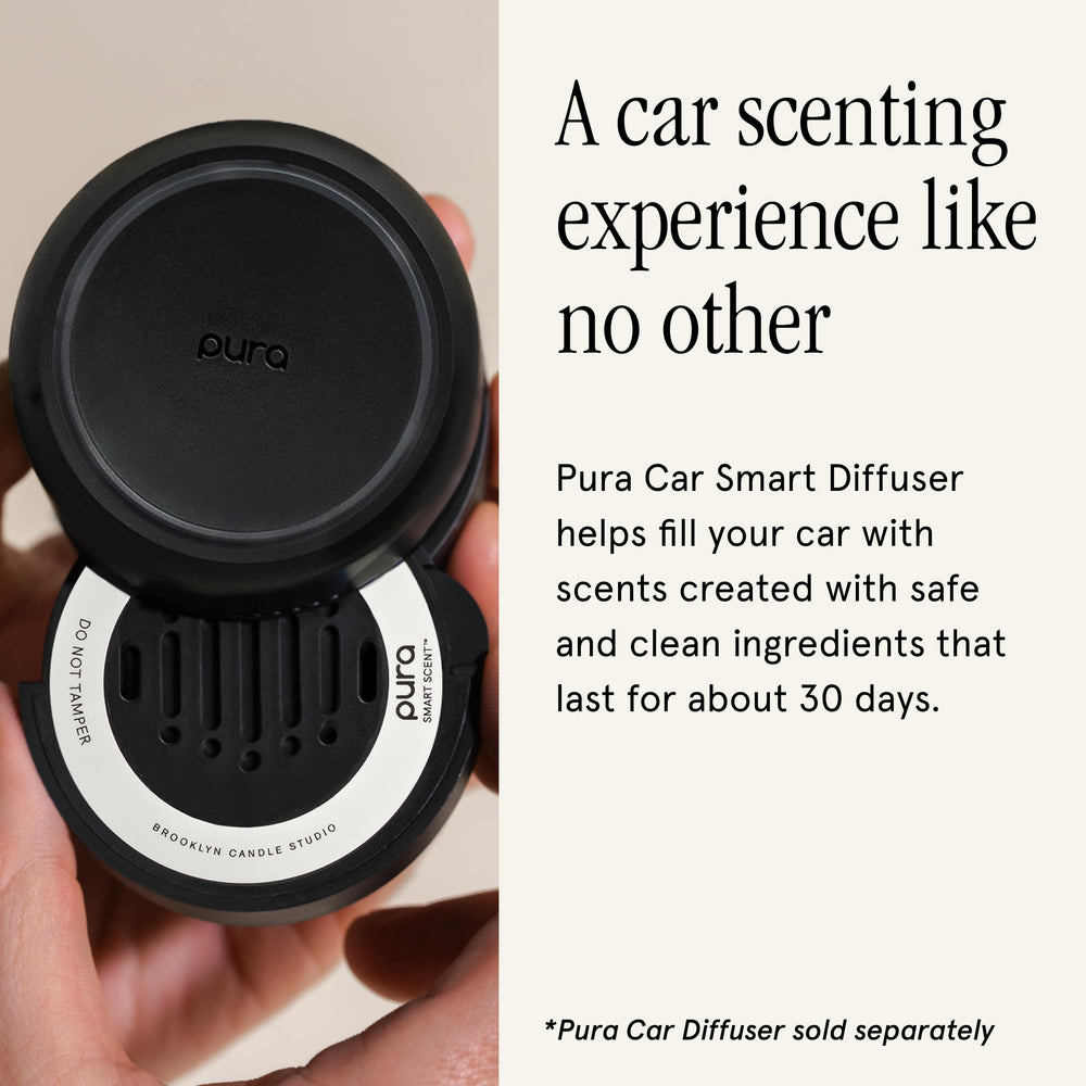 Pura Santorini sandalwood and amber aroma evokes calm, relaxed drives.
