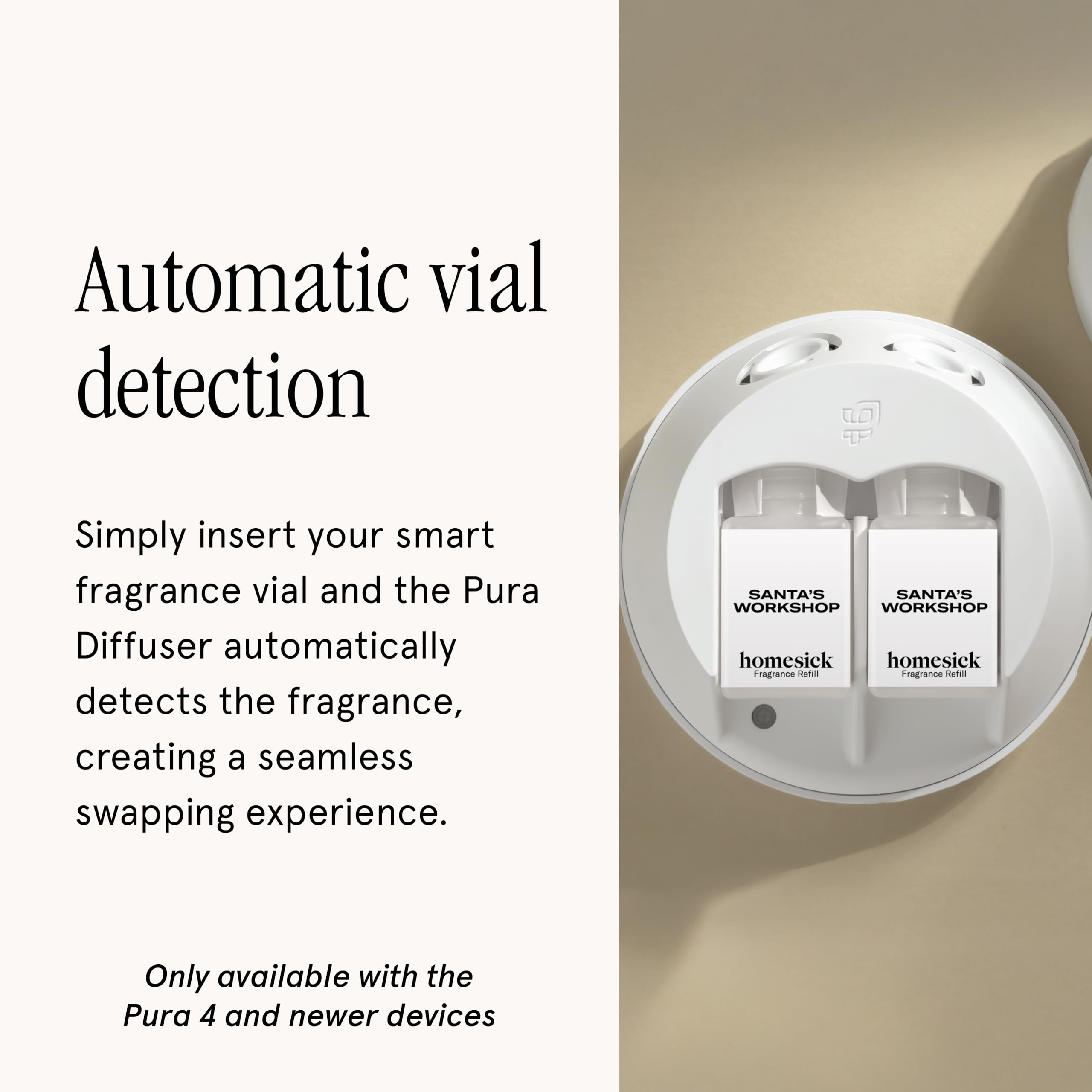 Smart diffuser setup with holiday refill for holiday ambiance