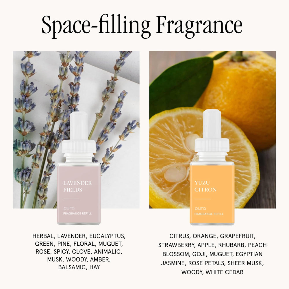 Pura starter set Yuzu Citron refill adds a bright, uplifting scent to any space.