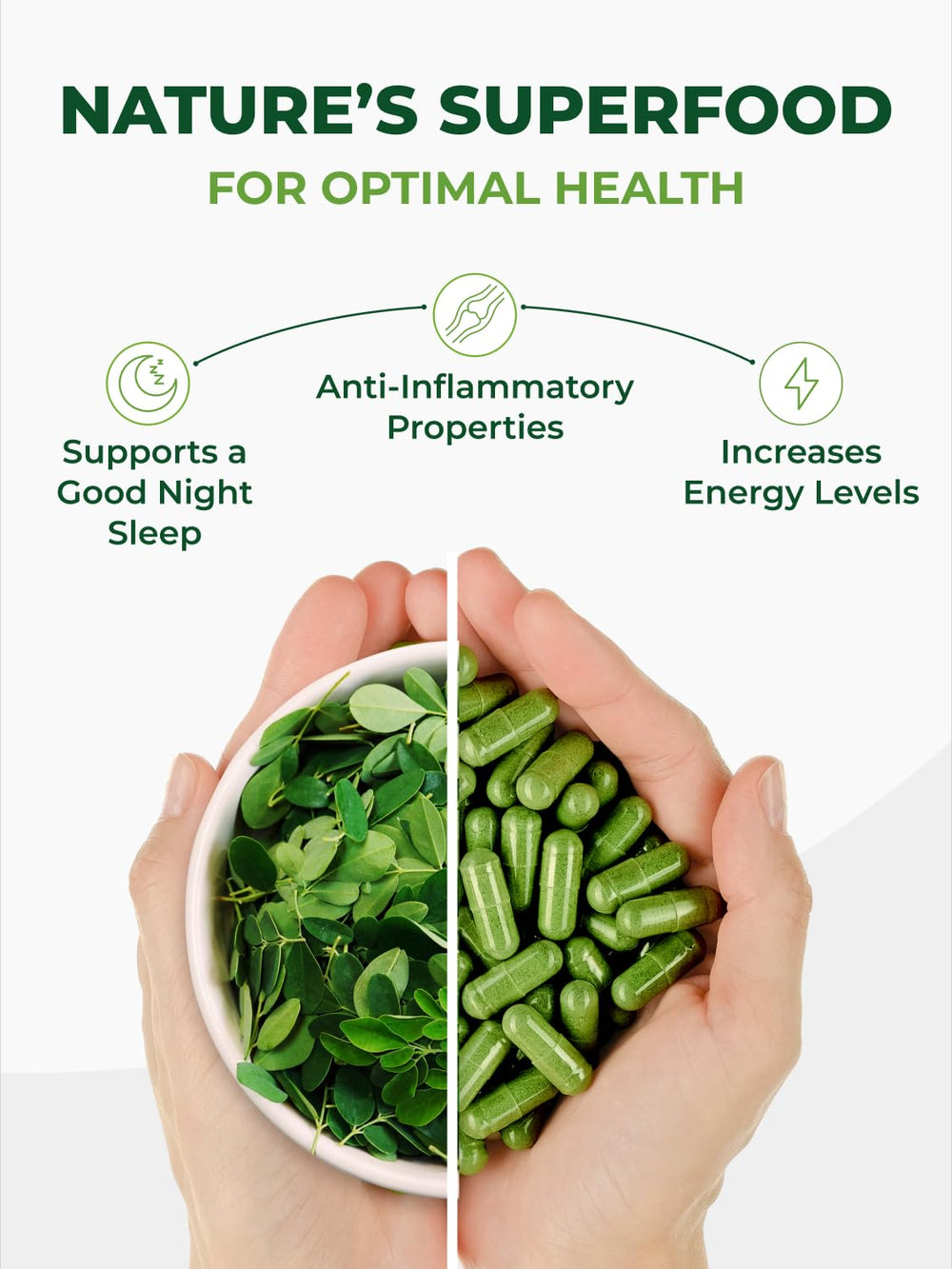 PURA VIDA MORINGA bottle with spoon for convenient daily dosage