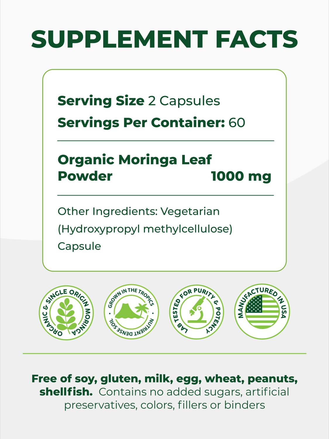 PURA VIDA MORINGA capsules in hand, easy daily integration