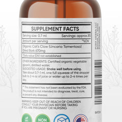 Pura Herba Cat's Claw drops ready for convenient doses.