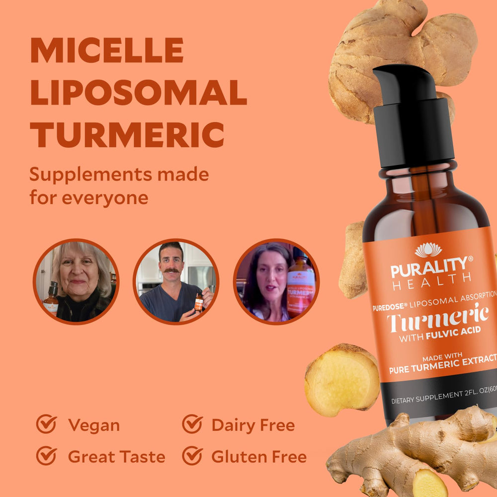 PURALITY HEALTH label close-up confirms vegan micelle technology.