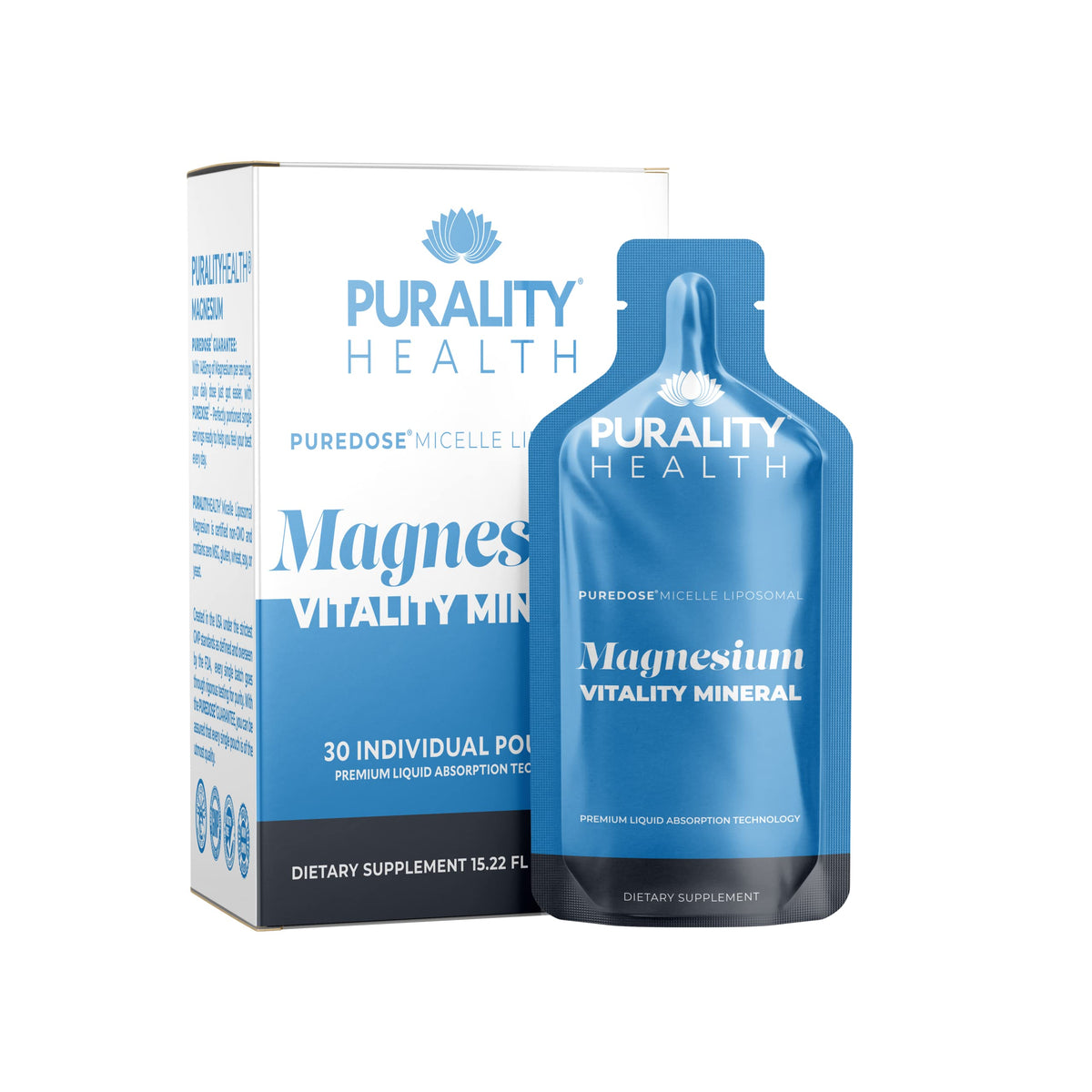 Purality Health Magnesium micelle liposomal pouch for enhanced absorption and daily support.