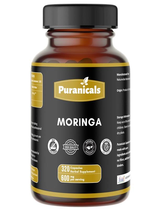 Puranicals Moringa Premium bottle front for daily wellness support