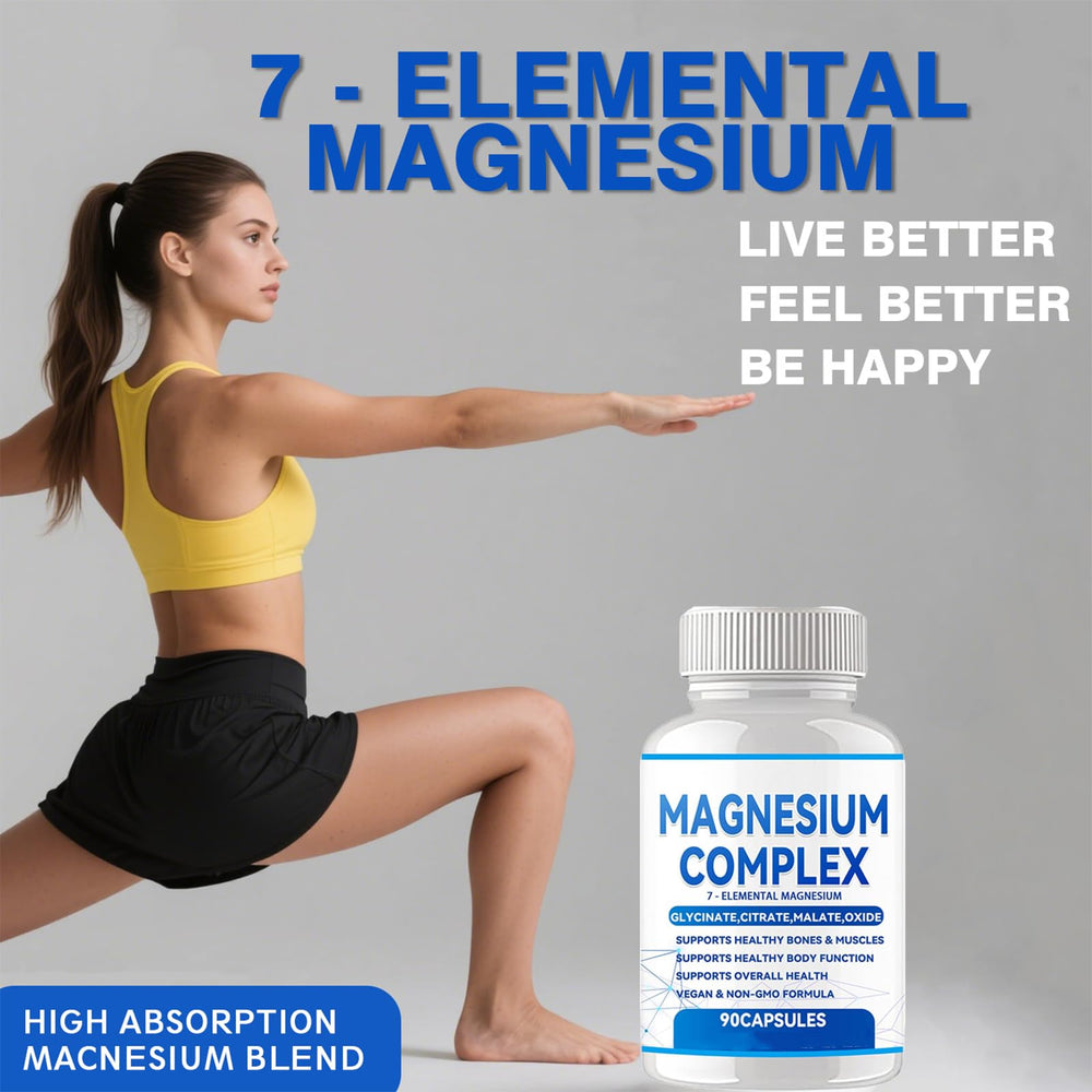 Puravita Magnesium Complex capsules close-up showing elemental forms for absorption.