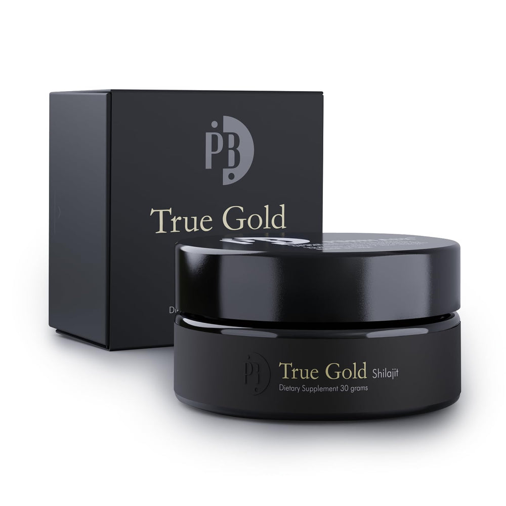 Pürblack Live Resin Pure Gold Shilajit jar close-up for daily use.