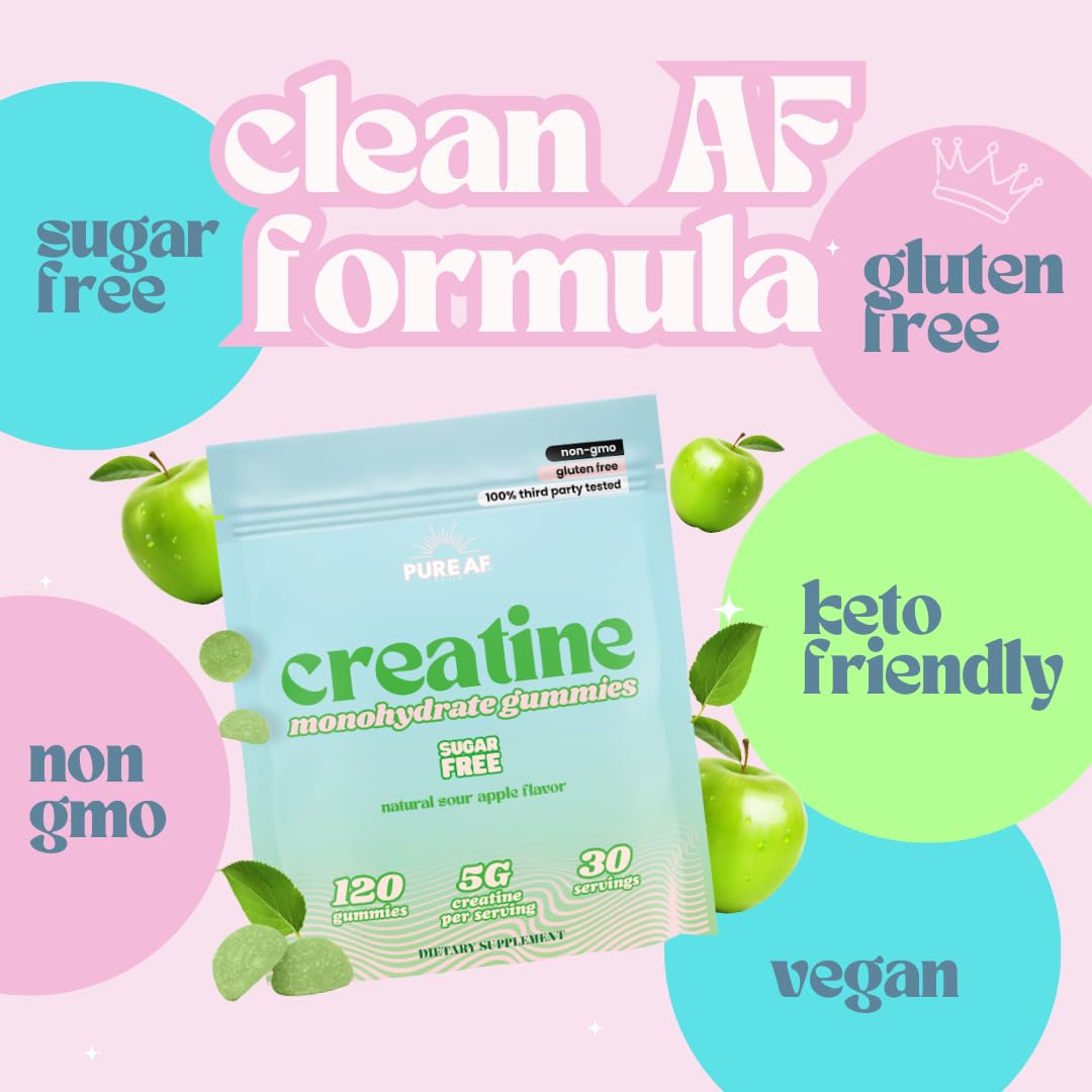 Pure AF Nutra Creatine Gummies support glute and leg growth during training.