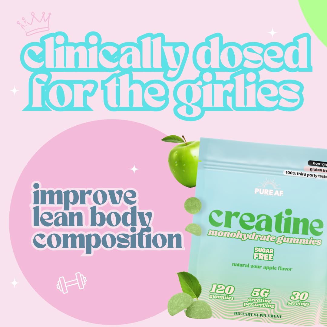 Pure AF Nutra Creatine Gummies sugar-free and vegan-friendly daily option.