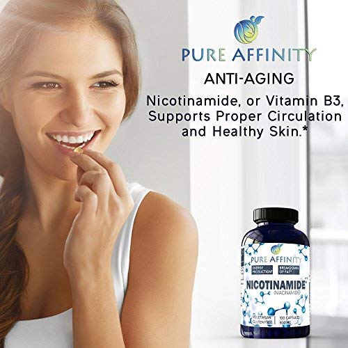 Pure Affinity Nicotinamide packaging box for convenient long-term use.
