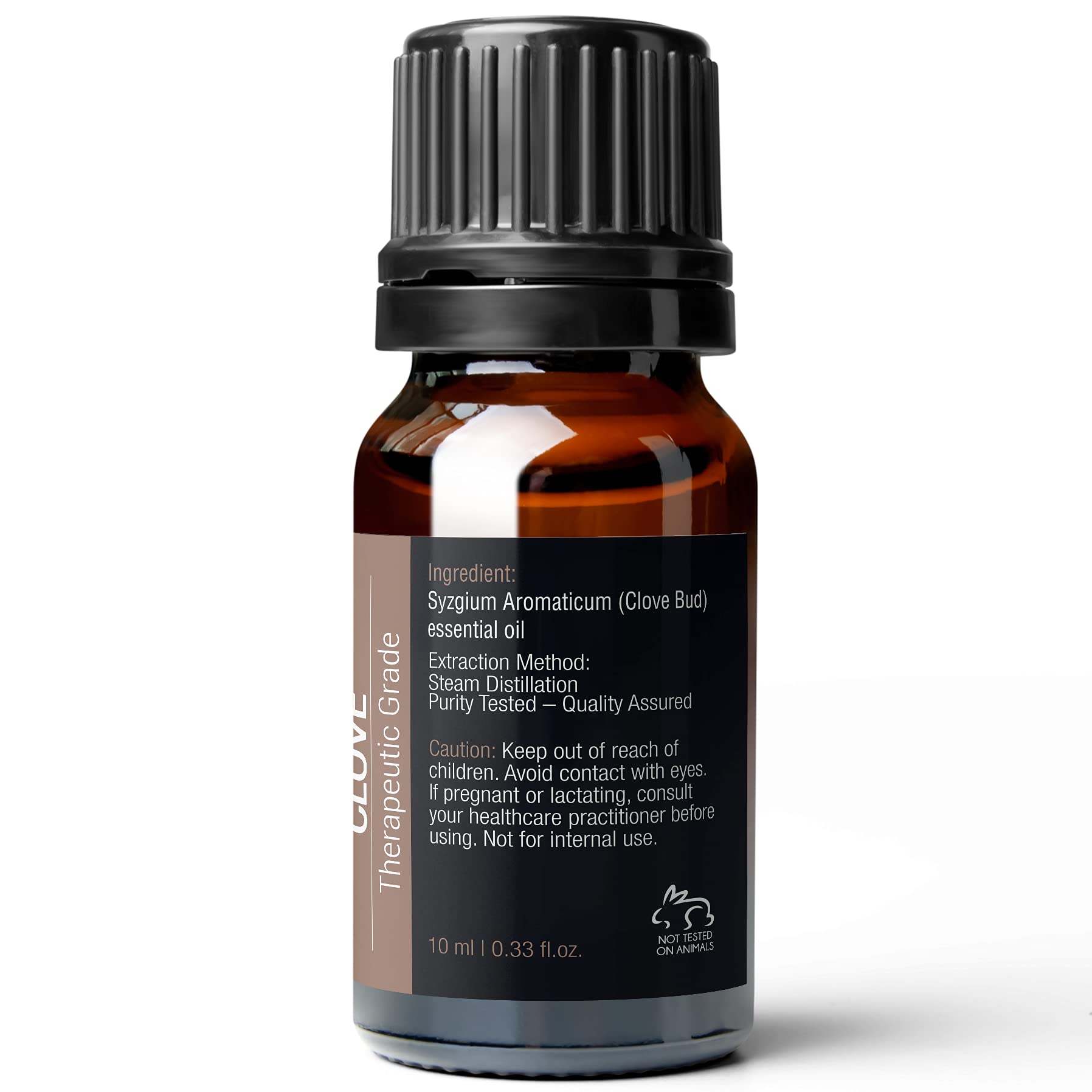 Pure Body Naturals clove bud oil colorless to light yellow appearance.
