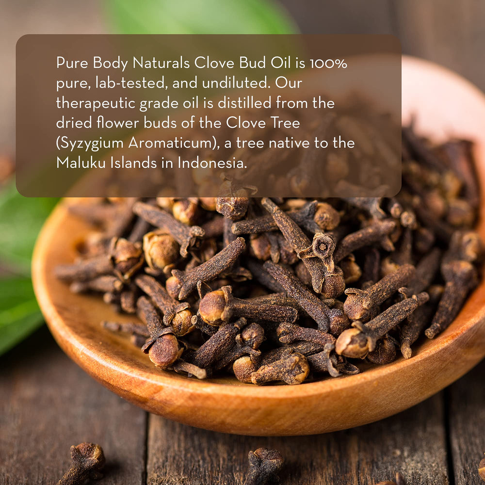 Pure Body Naturals clove bud oil diffuser setup for energizing aromatherapy sessions.
