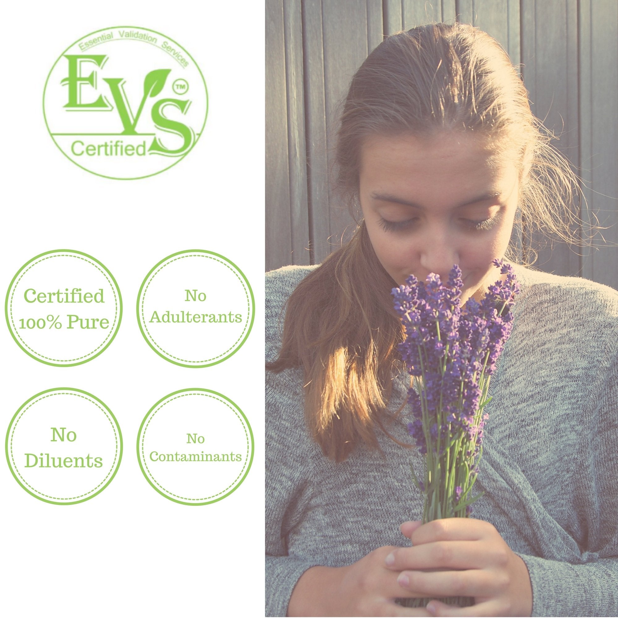 Pure Body Naturals lavender oil independently tested label indicating purity