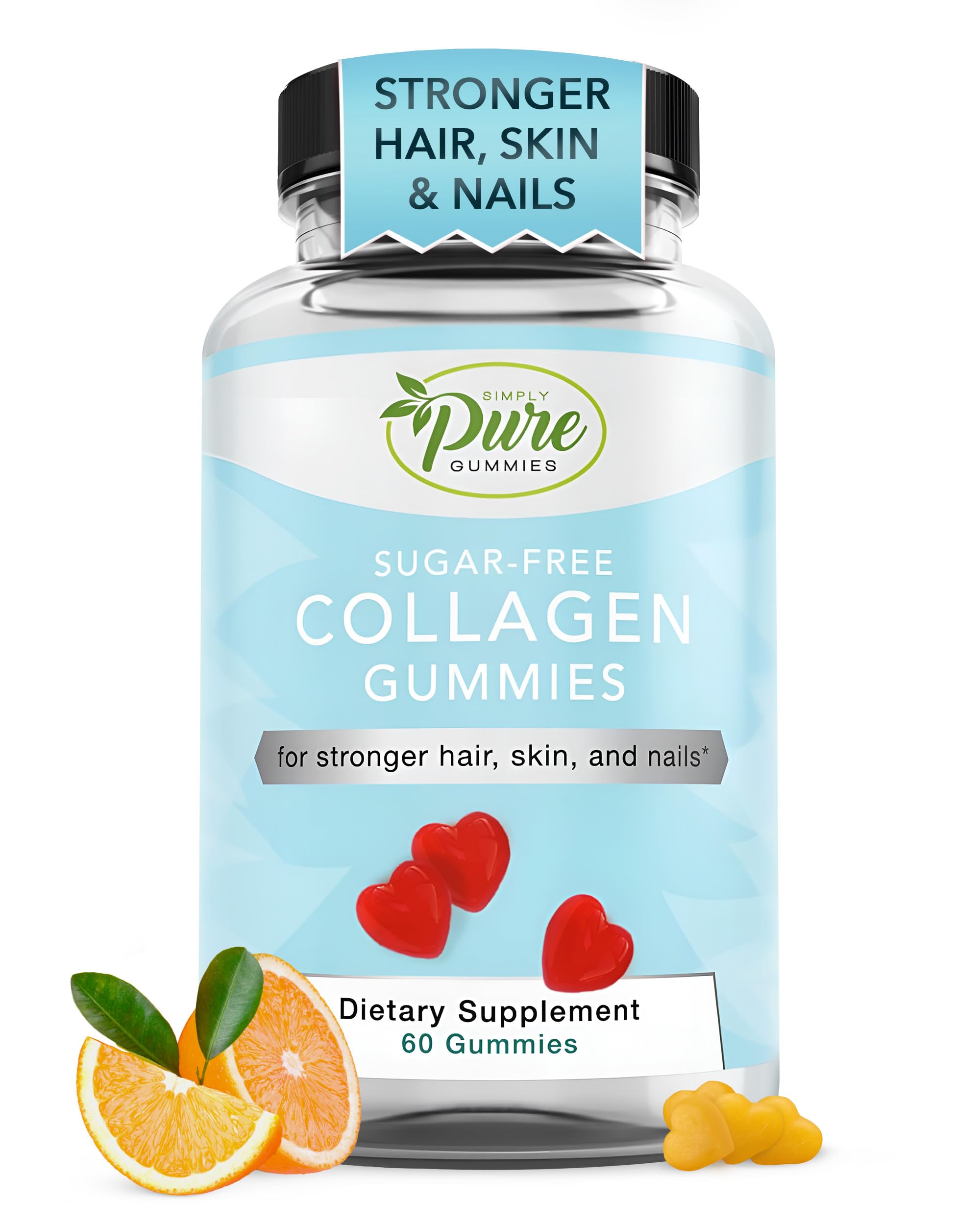 Pure By Nature collagen gummies bottle for daily, sugar-free wellness and convenient consumption.