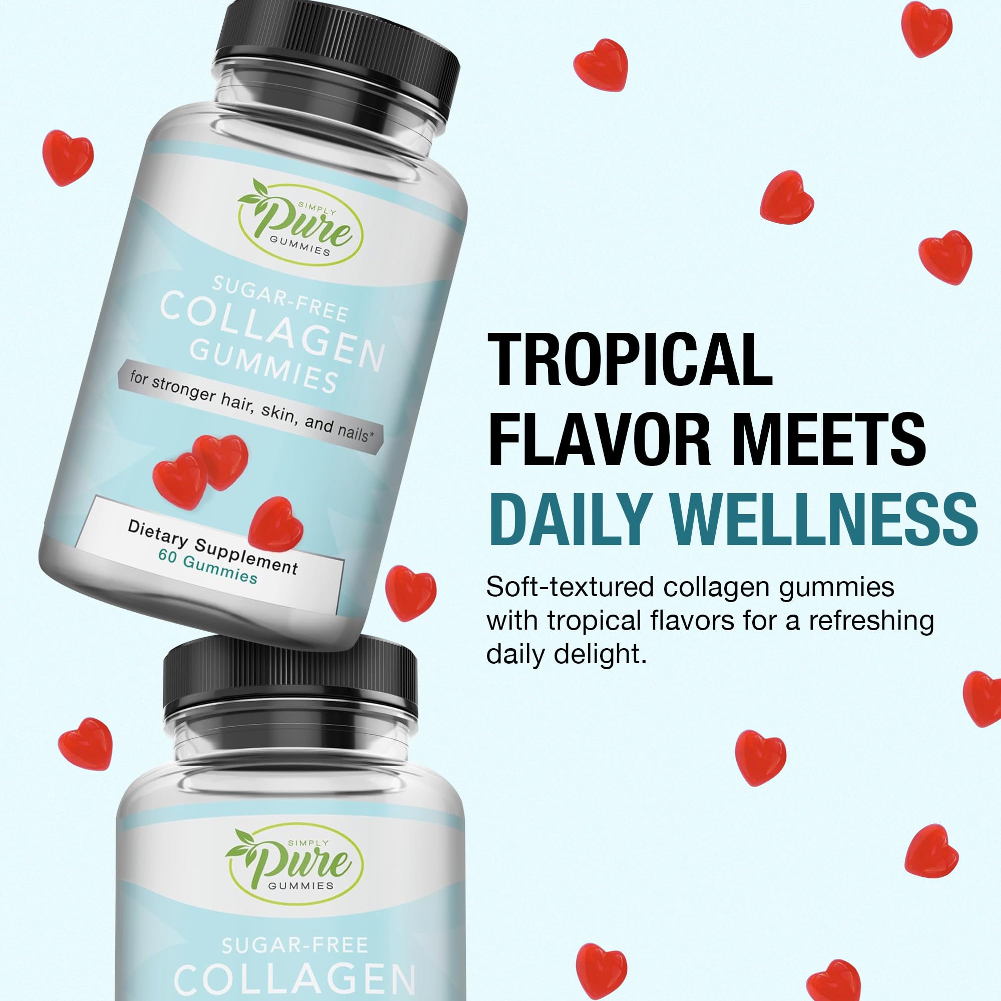 Pure By Nature collagen gummies tropical flavors invite daily use with a pleasant taste.