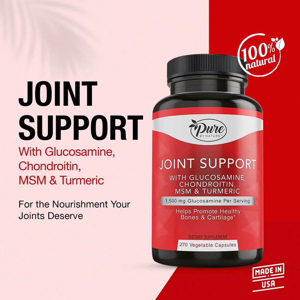 Pure By Nature Joint Support capsules poured for easy daily dosing