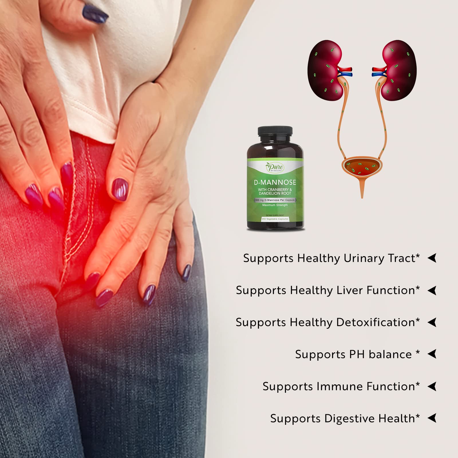 Pure By Nature vegetarian non-GMO capsules for clean wellness.
