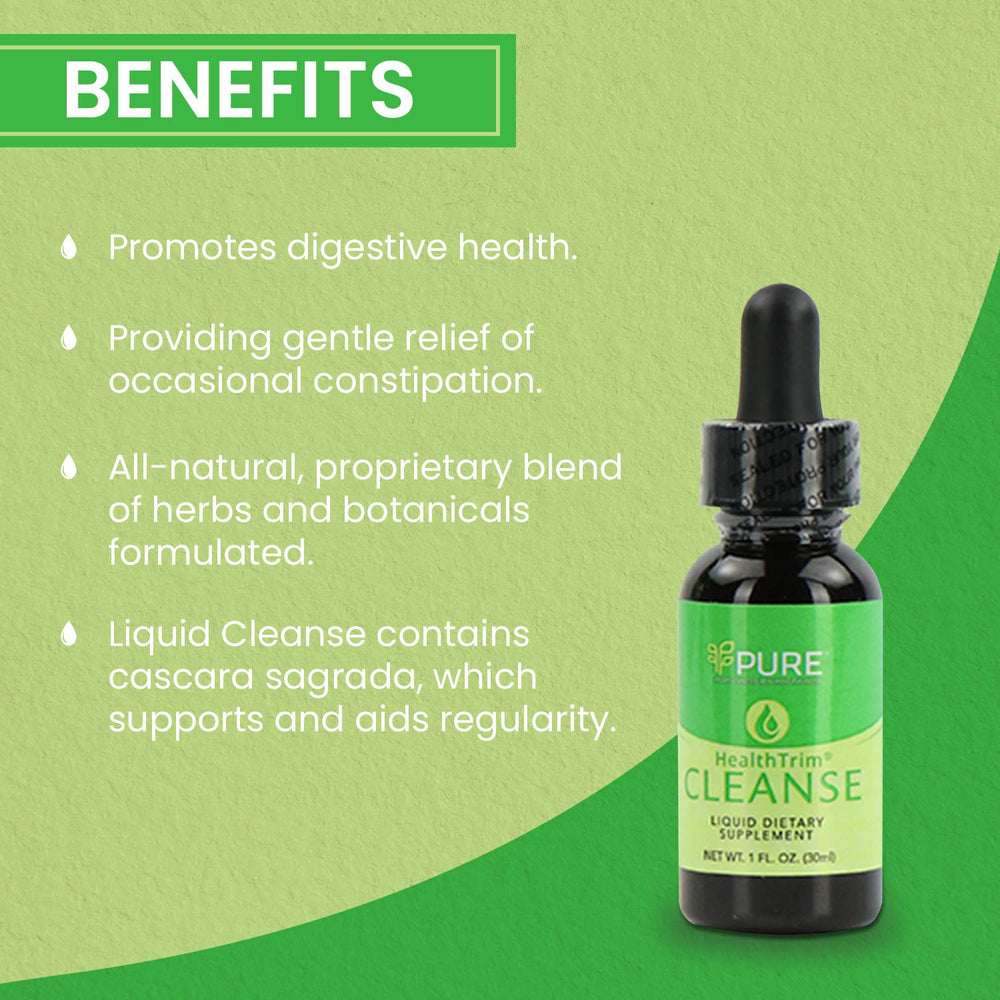 PURE Cleanse bottle with side-label highlighting vegan-friendly formula.
