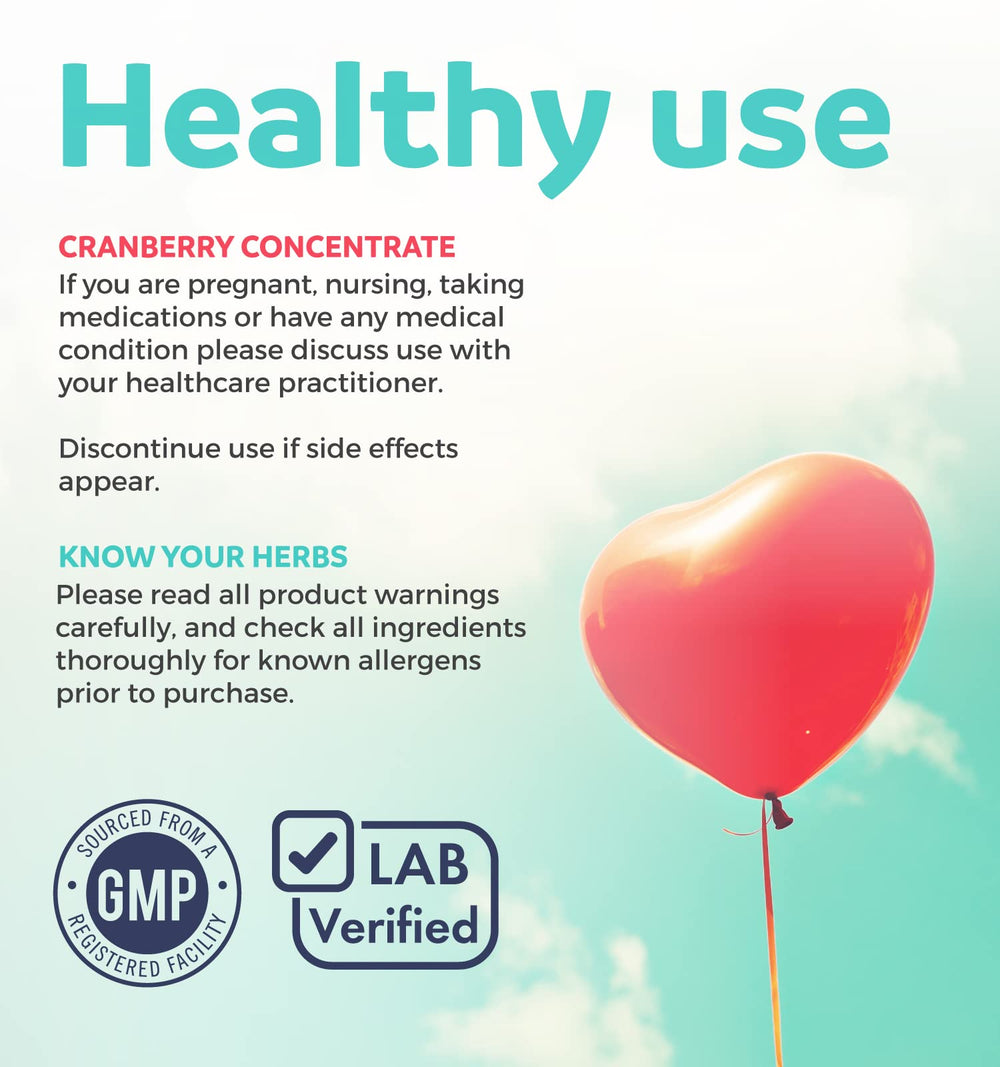 PURE CO Cranberry Pills GMP-certified facility logo indicates consistent quality