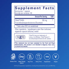 Pure Encapsulations 7-Keto DHEA capsules ready to take with a meal.