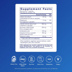 Close-up of Pure Encapsulations A.C. Formula II capsules showing a hypoallergenic design.