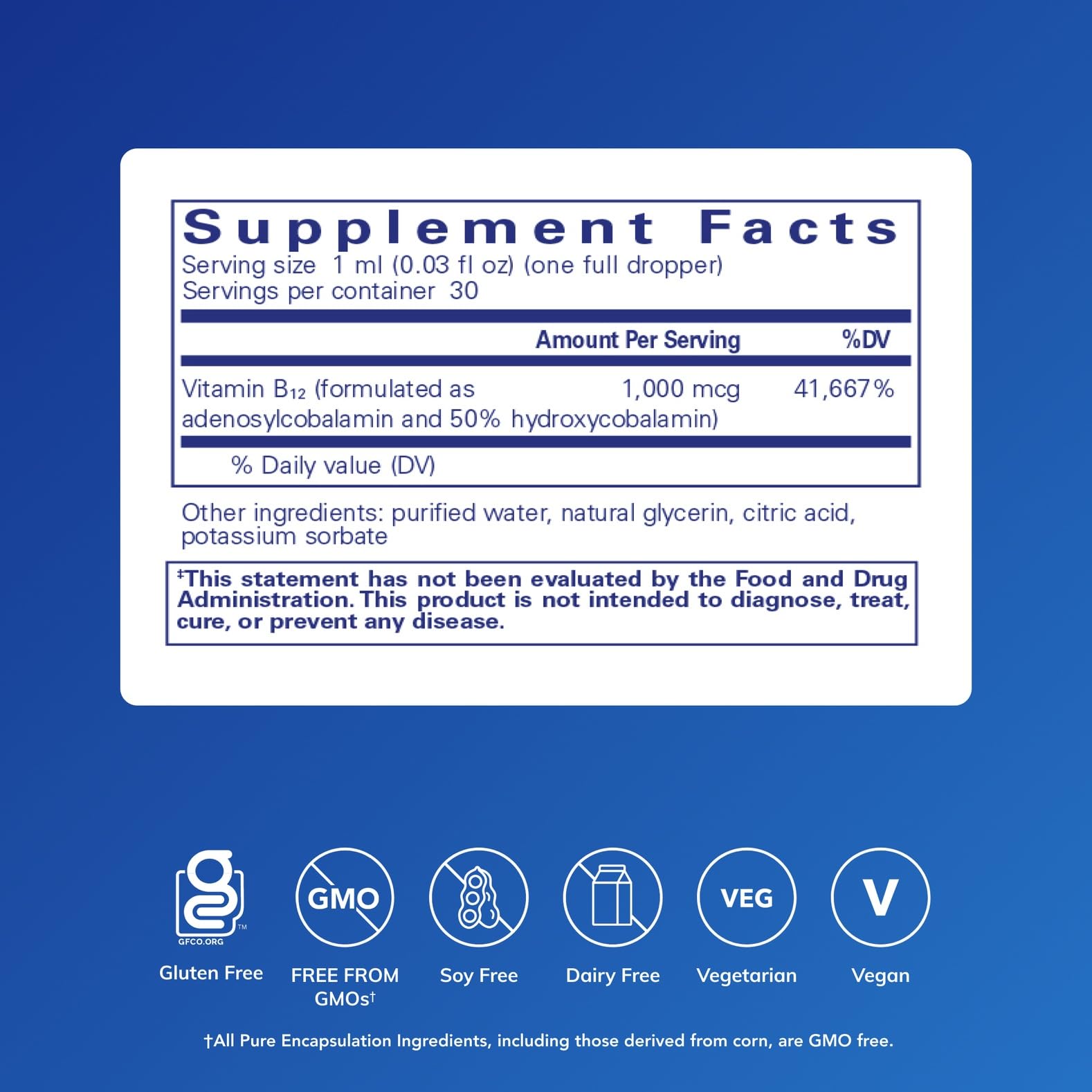 Adenosyl/Hydroxy B12 Liquid dropper delivering precise daily dose