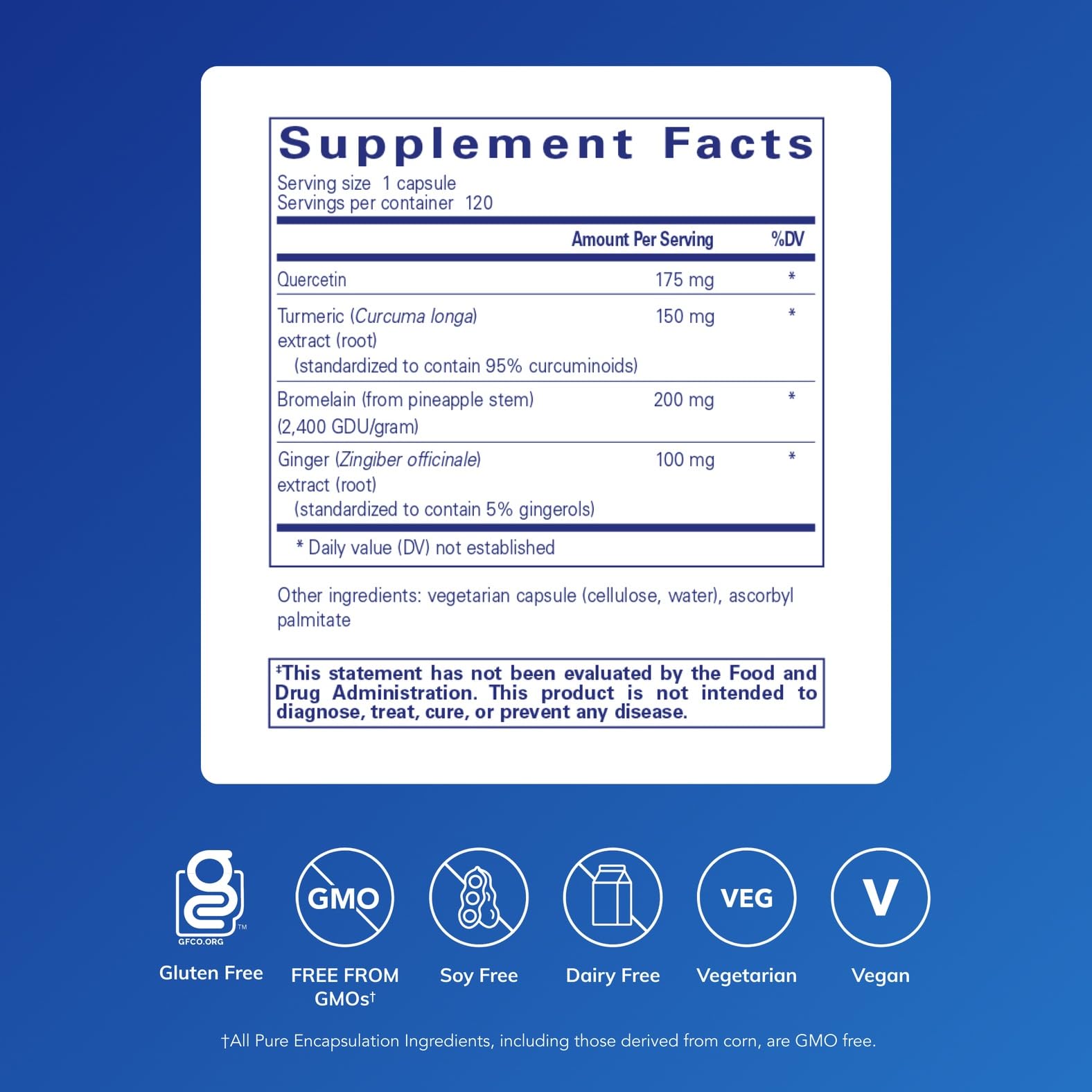 Pure Encapsulations A.I. Formula bottle label highlighting ingredients and allergen-free formulation.