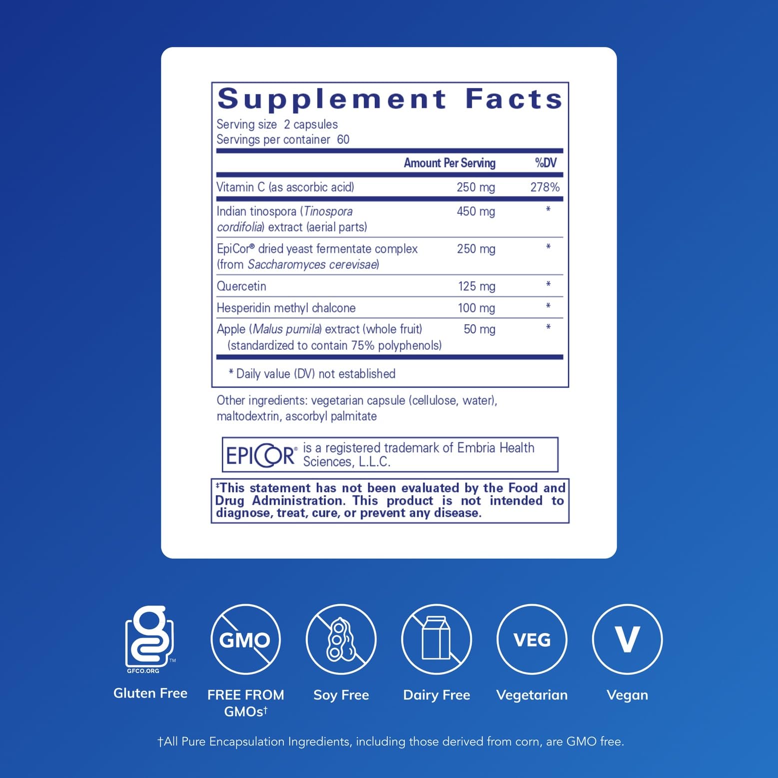 Capsules close-up of Aller-Essentials highlighting quercetin and vitamin C for cellular support.