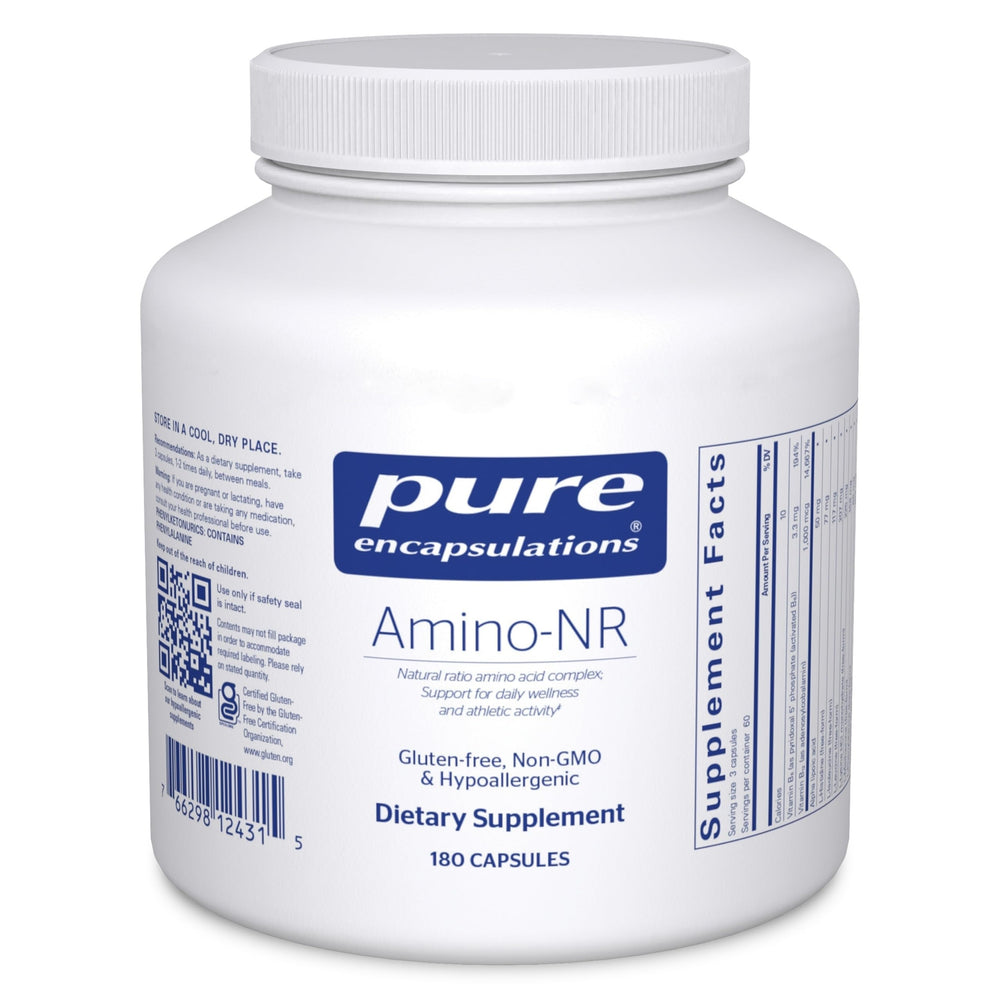 Pure Encapsulations Amino-NR bottle front view for athletic support