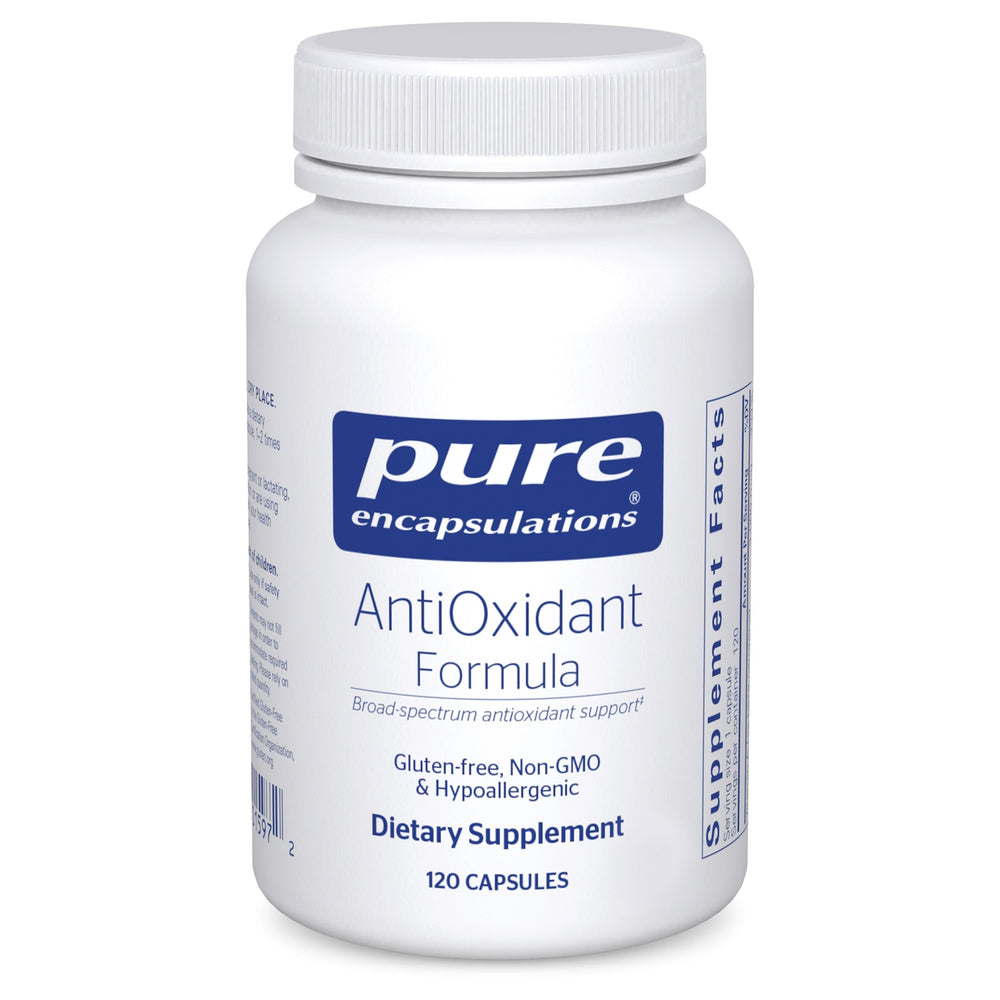 Pure Encapsulations AntiOxidant Formula bottle for daily broad-spectrum support.