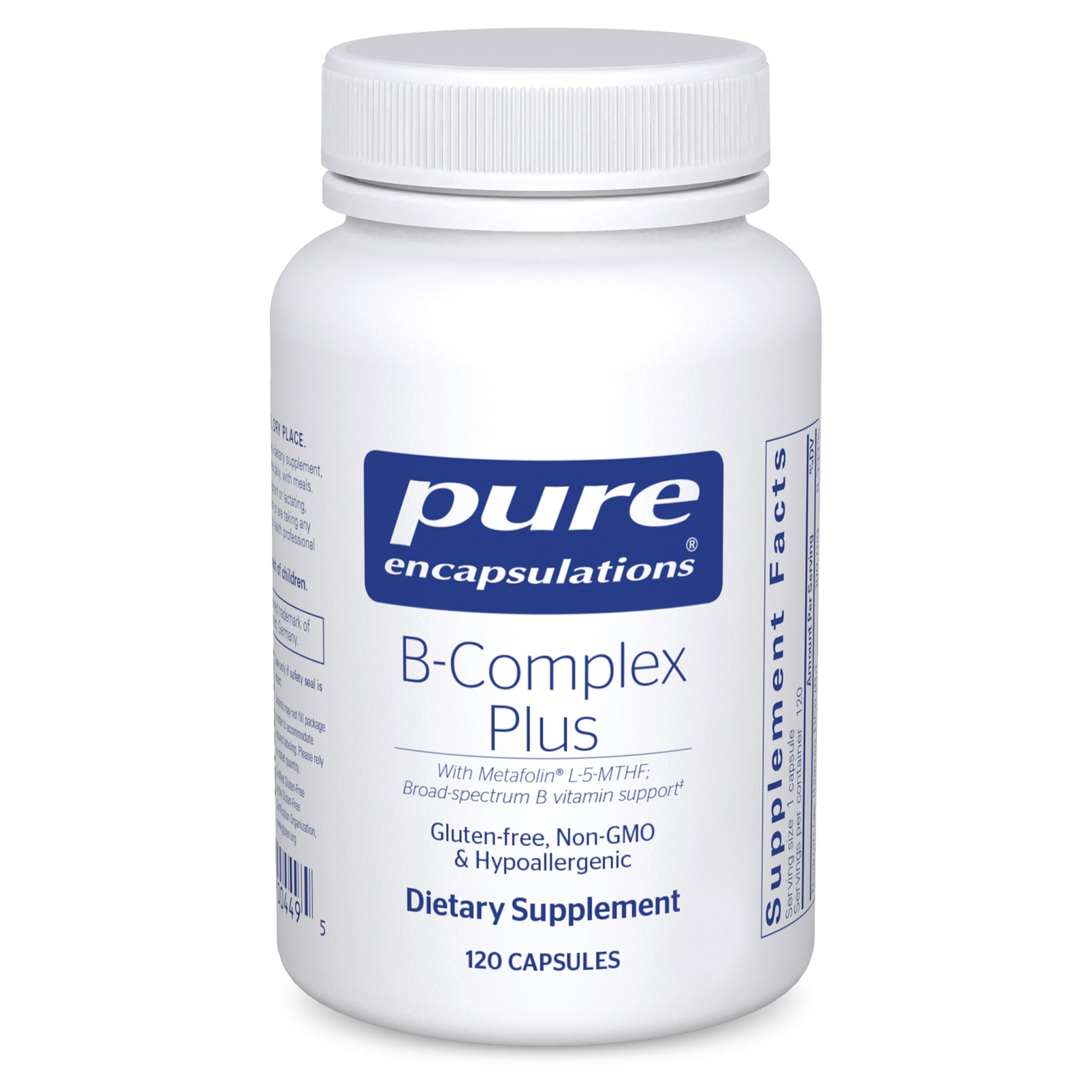 Pure Encapsulations B-Complex Plus bottle suggesting daily energy support.