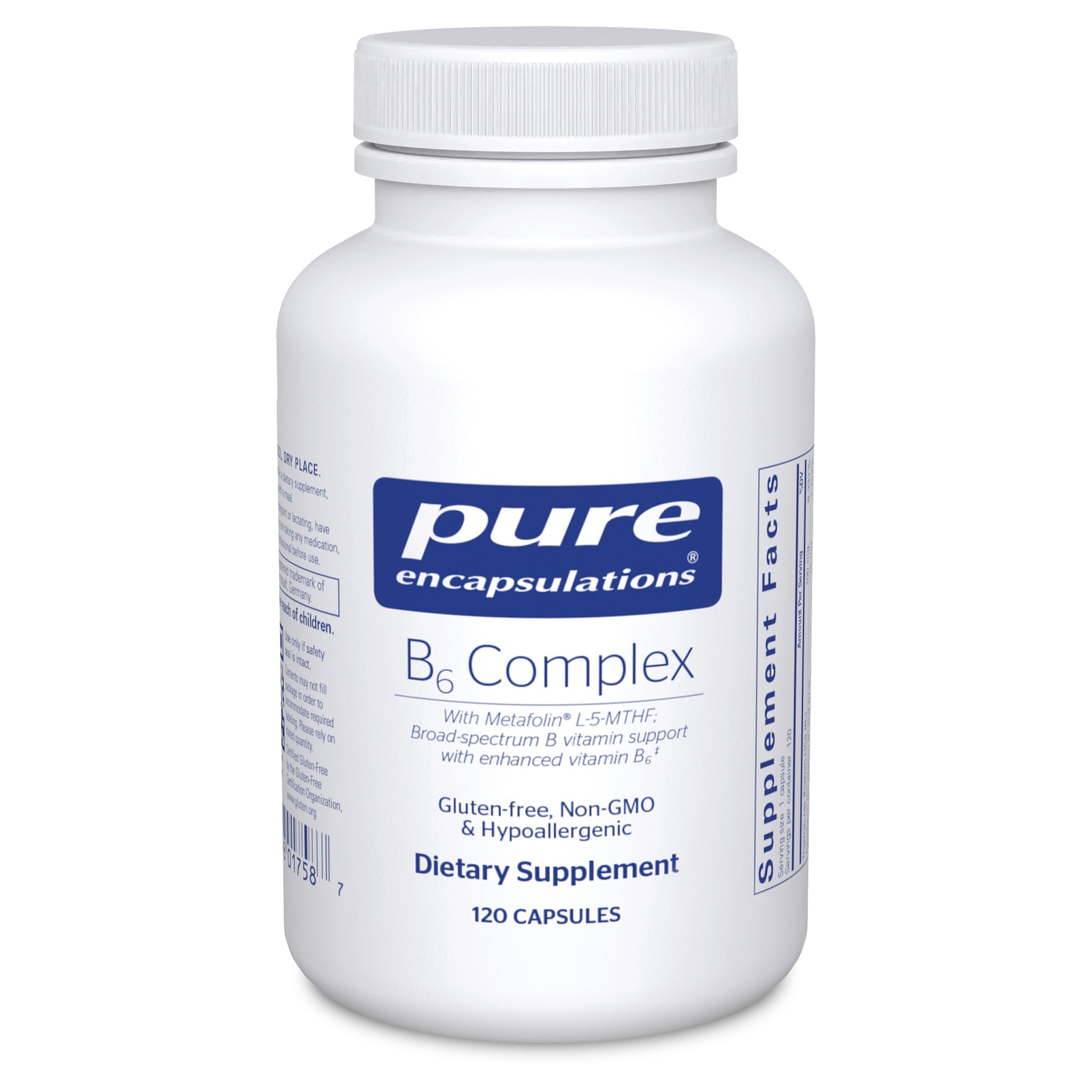 Pure Encapsulations B6 Complex bottle with label, hints at nervous system support