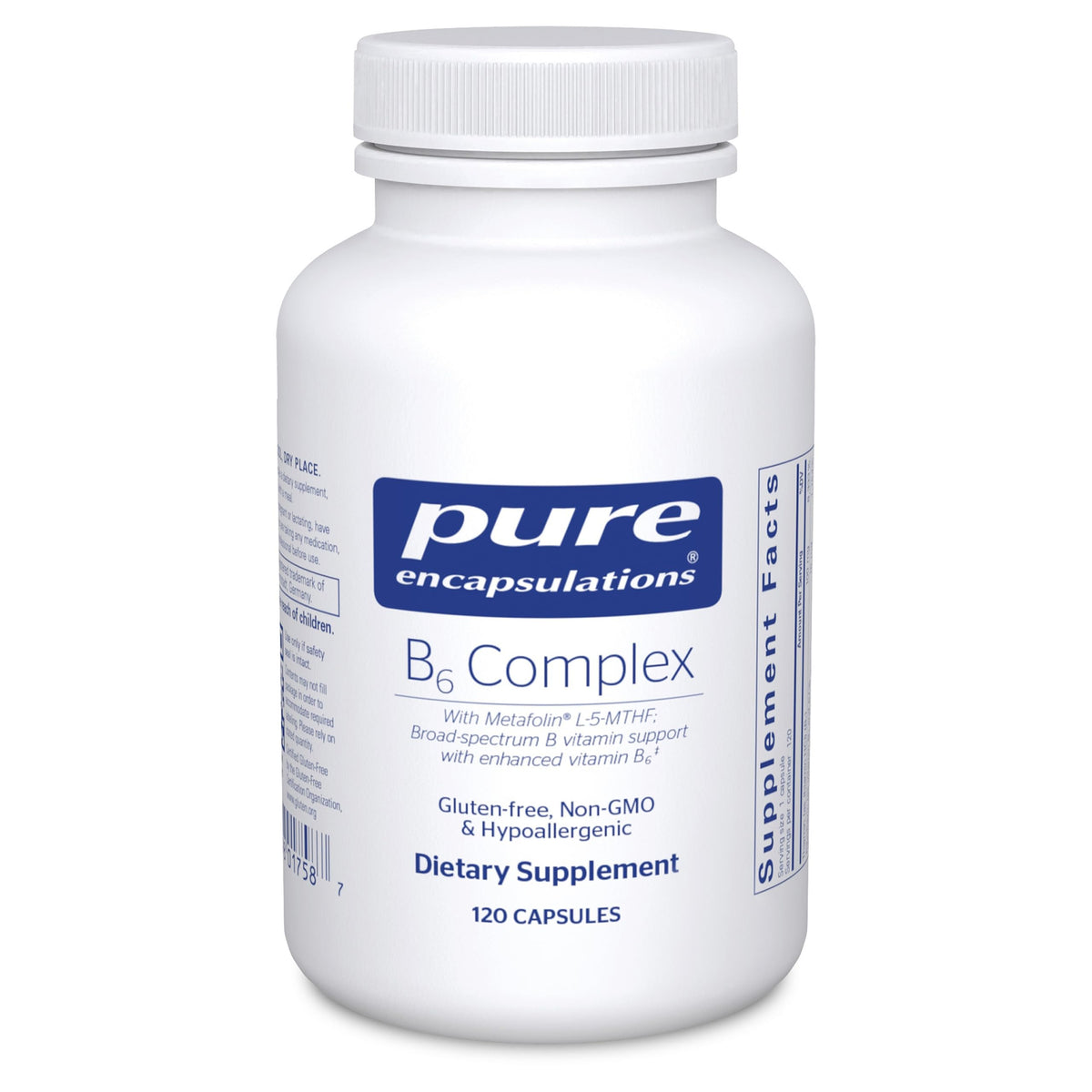 Pure Encapsulations B6 Complex bottle with label, hints at nervous system support