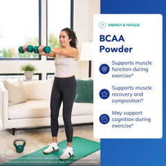 Pure Encapsulations BCAA Powder measuring jar ready for quick fueling.